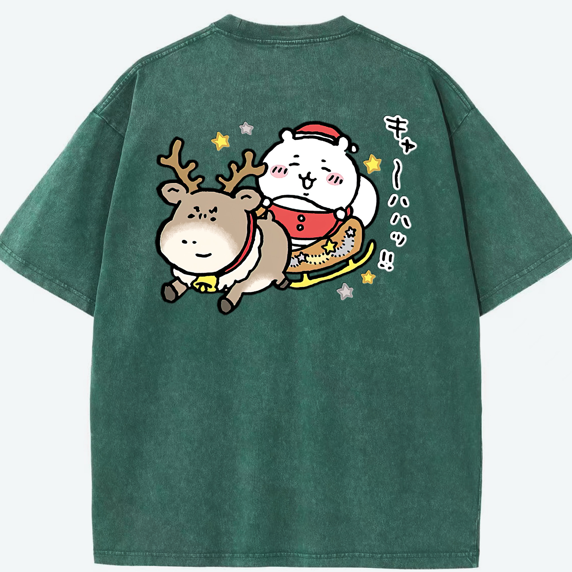（画像用） ちいかわ ちいかわ Chii-kawa chiikawa 綿100% ヴィンテージ風 半袖Tシャツ（背面プリント）